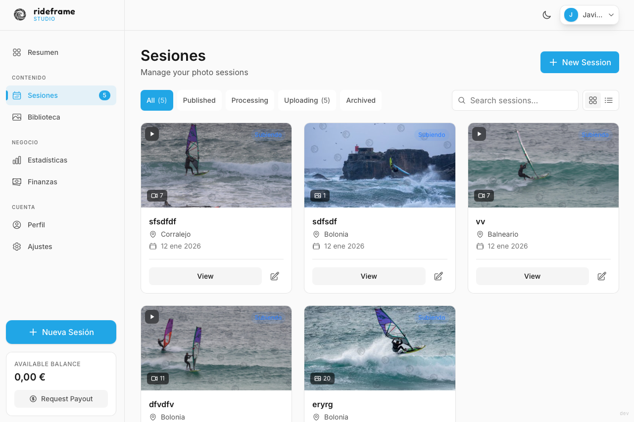 RideFrame Dashboard Studio
